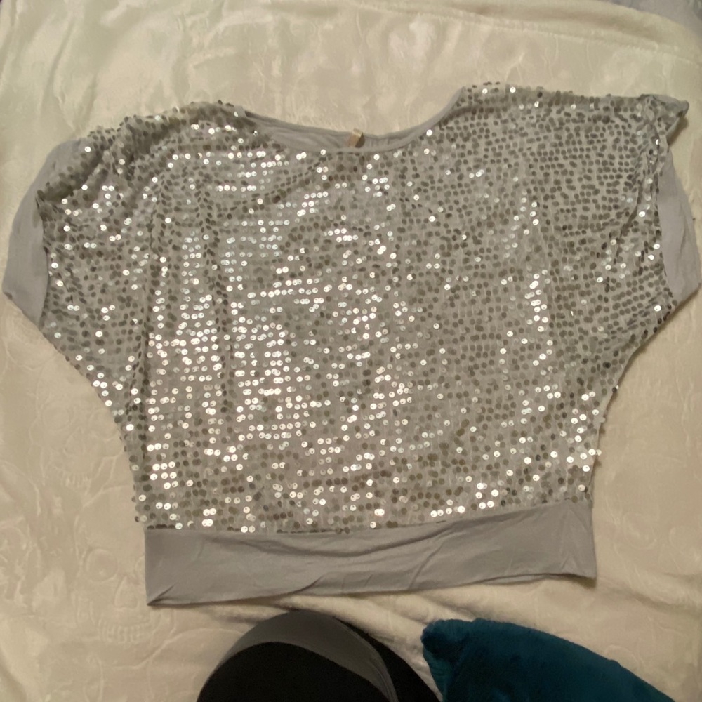 Sequin Silver Top